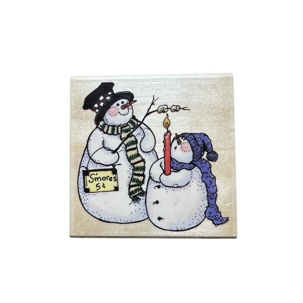 Uptown Snowmen Snowman S’mores Rubber‎ Stamp